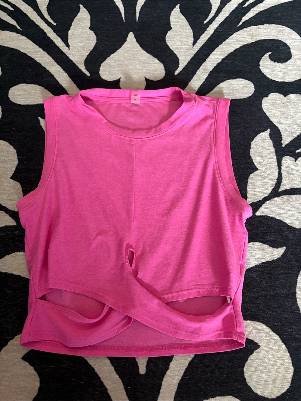 Beyond Yoga Bright Pink Twist-Front Sleeveless Crop Top